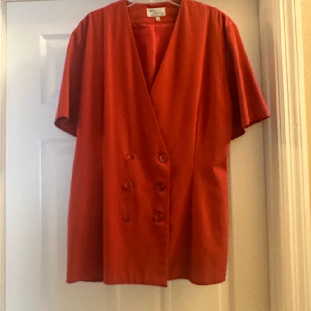 Women's Red Double-Breasted Top